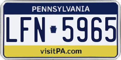 PA license plate LFN5965