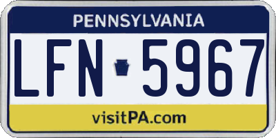 PA license plate LFN5967