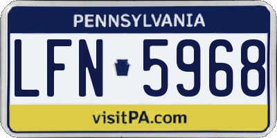 PA license plate LFN5968