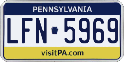 PA license plate LFN5969