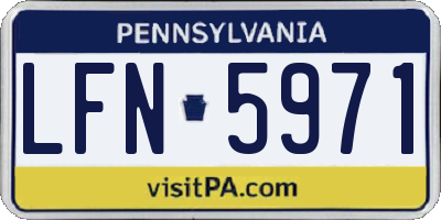 PA license plate LFN5971