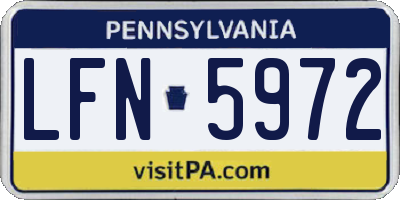 PA license plate LFN5972
