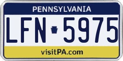 PA license plate LFN5975