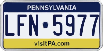 PA license plate LFN5977