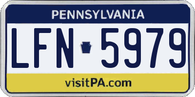 PA license plate LFN5979