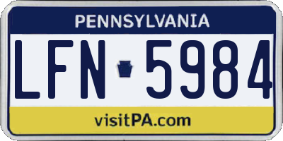 PA license plate LFN5984