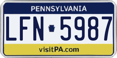 PA license plate LFN5987