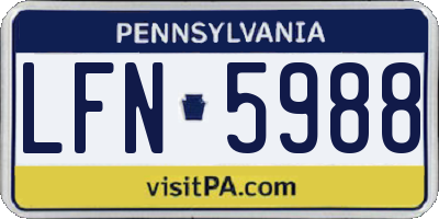 PA license plate LFN5988