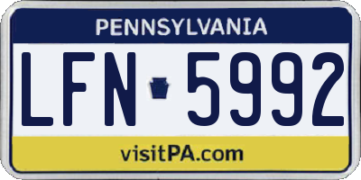 PA license plate LFN5992