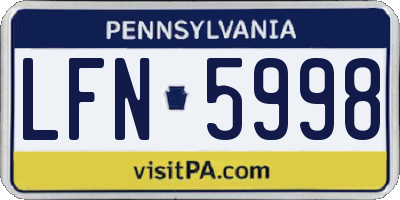PA license plate LFN5998