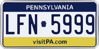 PA license plate LFN5999
