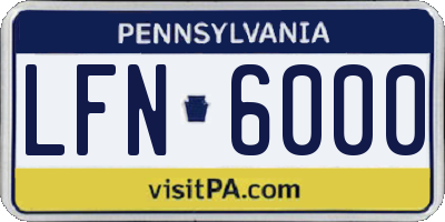 PA license plate LFN6000