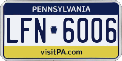PA license plate LFN6006
