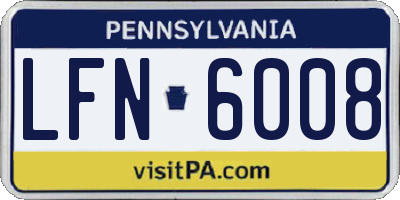 PA license plate LFN6008