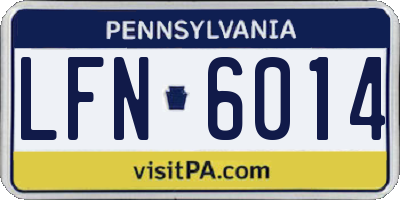PA license plate LFN6014