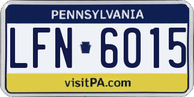 PA license plate LFN6015