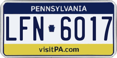 PA license plate LFN6017