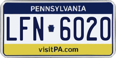 PA license plate LFN6020