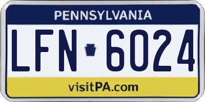 PA license plate LFN6024
