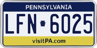 PA license plate LFN6025