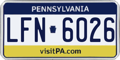 PA license plate LFN6026