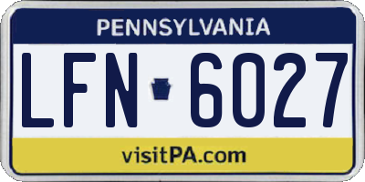 PA license plate LFN6027