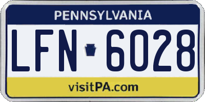 PA license plate LFN6028