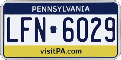 PA license plate LFN6029