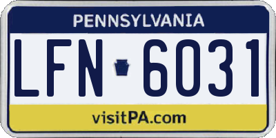 PA license plate LFN6031
