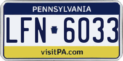 PA license plate LFN6033