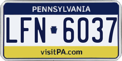 PA license plate LFN6037