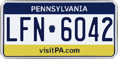 PA license plate LFN6042