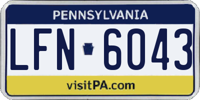 PA license plate LFN6043