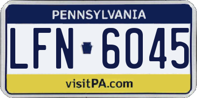 PA license plate LFN6045