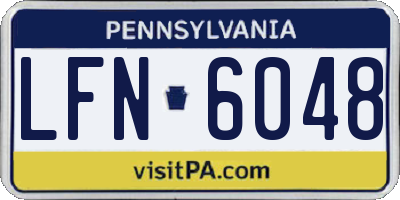 PA license plate LFN6048