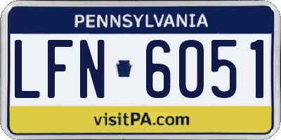 PA license plate LFN6051