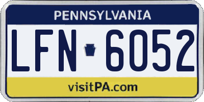 PA license plate LFN6052