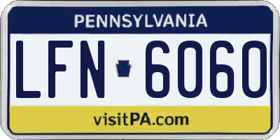 PA license plate LFN6060