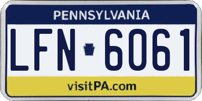 PA license plate LFN6061