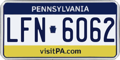 PA license plate LFN6062