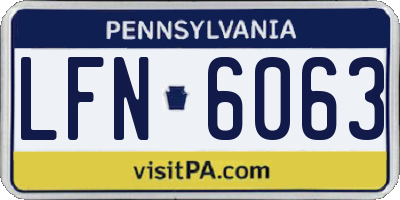 PA license plate LFN6063