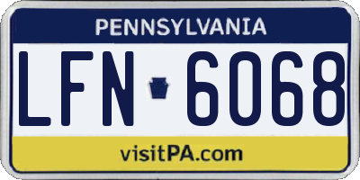PA license plate LFN6068
