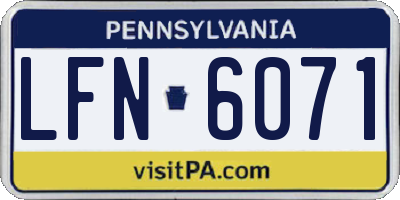 PA license plate LFN6071