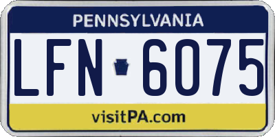 PA license plate LFN6075