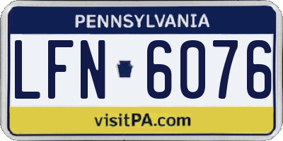 PA license plate LFN6076