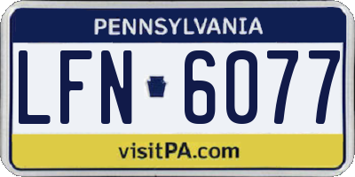PA license plate LFN6077