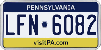 PA license plate LFN6082