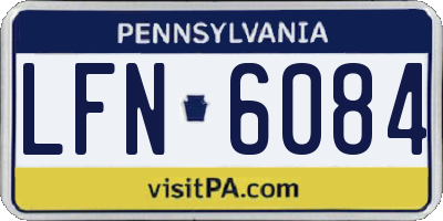 PA license plate LFN6084
