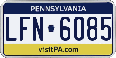 PA license plate LFN6085