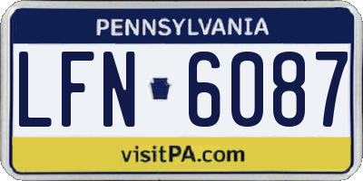 PA license plate LFN6087